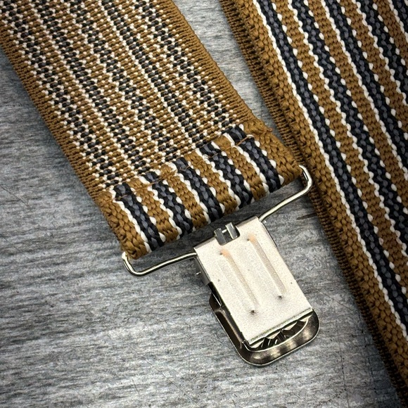 Unbranded X Back Clip Down Suspenders Braces Striped 2” Work Wear Adjustable - Picture 4 of 14